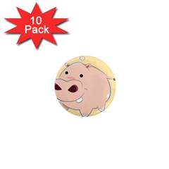 Happy Cartoon Baby Hippo 1  Mini Magnet (10 Pack)  by Catifornia