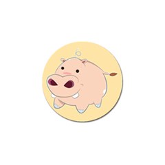 Happy Cartoon Baby Hippo Golf Ball Marker by Catifornia