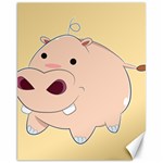 Happy Cartoon Baby Hippo Canvas 11  x 14   10.95 x13.48  Canvas - 1