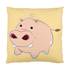 Happy Cartoon Baby Hippo Standard Cushion Case (one Side) by Catifornia