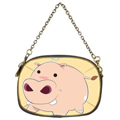 Happy Cartoon Baby Hippo Chain Purses (two Sides)  by Catifornia