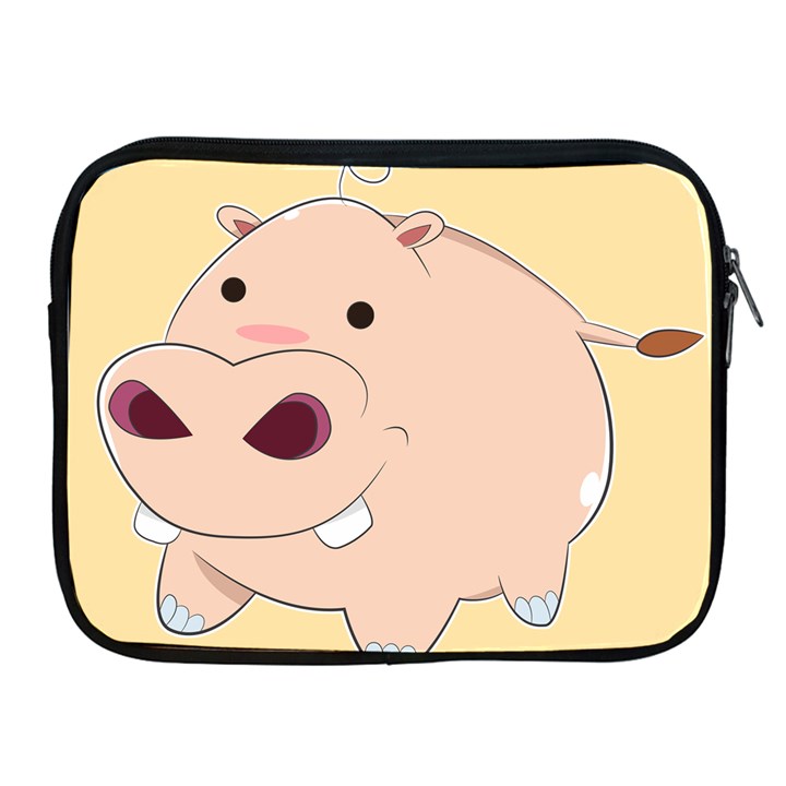 Happy Cartoon Baby Hippo Apple iPad 2/3/4 Zipper Cases