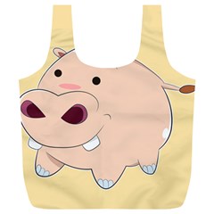 Happy Cartoon Baby Hippo Full Print Recycle Bags (l)  by Catifornia