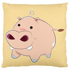 Happy Cartoon Baby Hippo Standard Flano Cushion Case (two Sides) by Catifornia