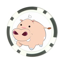 Happy Cartoon Baby Hippo Poker Chip Card Guard by Catifornia