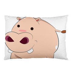 Happy Cartoon Baby Hippo Pillow Case by Catifornia