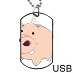 Happy Cartoon Baby Hippo Dog Tag USB Flash (Two Sides) Front