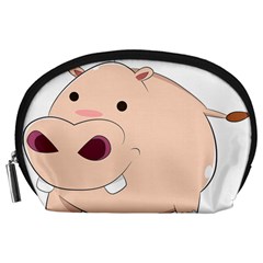 Happy Cartoon Baby Hippo Accessory Pouches (large)  by Catifornia