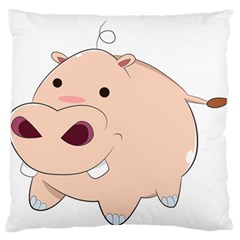 Happy Cartoon Baby Hippo Standard Flano Cushion Case (two Sides) by Catifornia