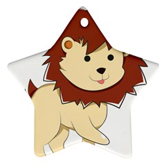 Happy Cartoon Baby Lion Ornament (star) by Catifornia