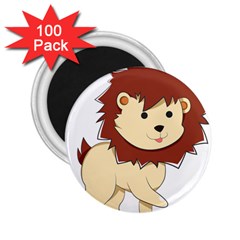 Happy Cartoon Baby Lion 2 25  Magnets (100 Pack)  by Catifornia