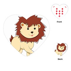 Happy Cartoon Baby Lion Playing Cards (heart)  by Catifornia