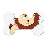 Happy Cartoon Baby Lion Dog Tag Bone (One Side) Front