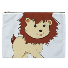 Happy Cartoon Baby Lion Cosmetic Bag (xxl)  by Catifornia