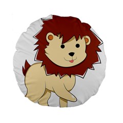 Happy Cartoon Baby Lion Standard 15  Premium Round Cushions by Catifornia