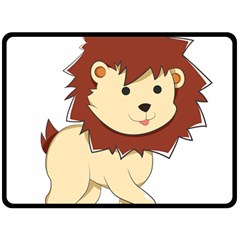 Happy Cartoon Baby Lion Double Sided Fleece Blanket (large)  by Catifornia