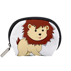 Happy Cartoon Baby Lion Accessory Pouches (small)  by Catifornia