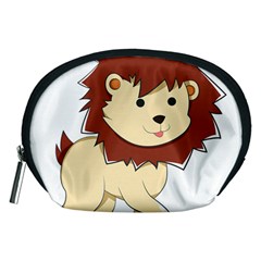 Happy Cartoon Baby Lion Accessory Pouches (medium)  by Catifornia