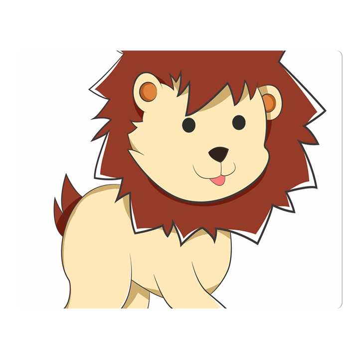 Happy Cartoon Baby Lion Double Sided Flano Blanket (Large) 