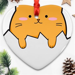 Yellow Cat Egg Ornament (heart) by Catifornia