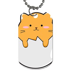 Yellow Cat Egg Dog Tag (one Side) by Catifornia