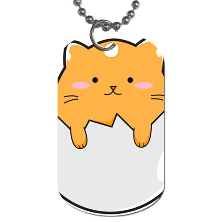 Yellow Cat Egg Dog Tag (Two Sides)