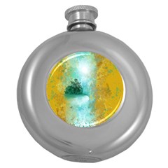 Turquoise River Round Hip Flask (5 Oz) by digitaldivadesigns