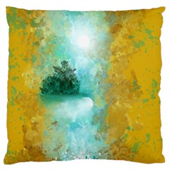 Turquoise River Large Cushion Case (one Side) by digitaldivadesigns