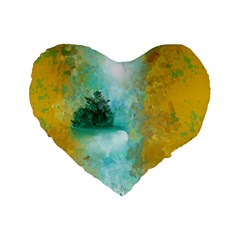 Turquoise River Standard 16  Premium Flano Heart Shape Cushions by digitaldivadesigns