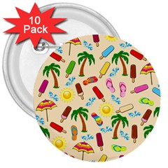 Beach Pattern 3  Buttons (10 Pack)  by Valentinaart