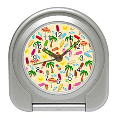 Beach Pattern Travel Alarm Clocks by Valentinaart