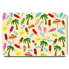 Beach Pattern Large Doormat  by Valentinaart