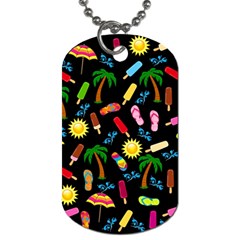 Beach Pattern Dog Tag (two Sides) by Valentinaart