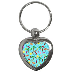 Beach Pattern Key Chains (heart)  by Valentinaart