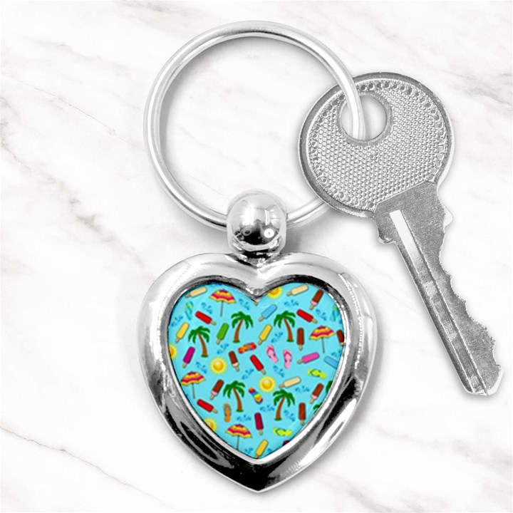 Beach Pattern Key Chains (Heart) 