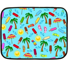 Beach Pattern Fleece Blanket (mini) by Valentinaart