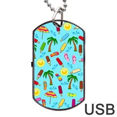 Beach Pattern Dog Tag Usb Flash (one Side) by Valentinaart