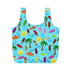 Beach Pattern Full Print Recycle Bags (m)  by Valentinaart