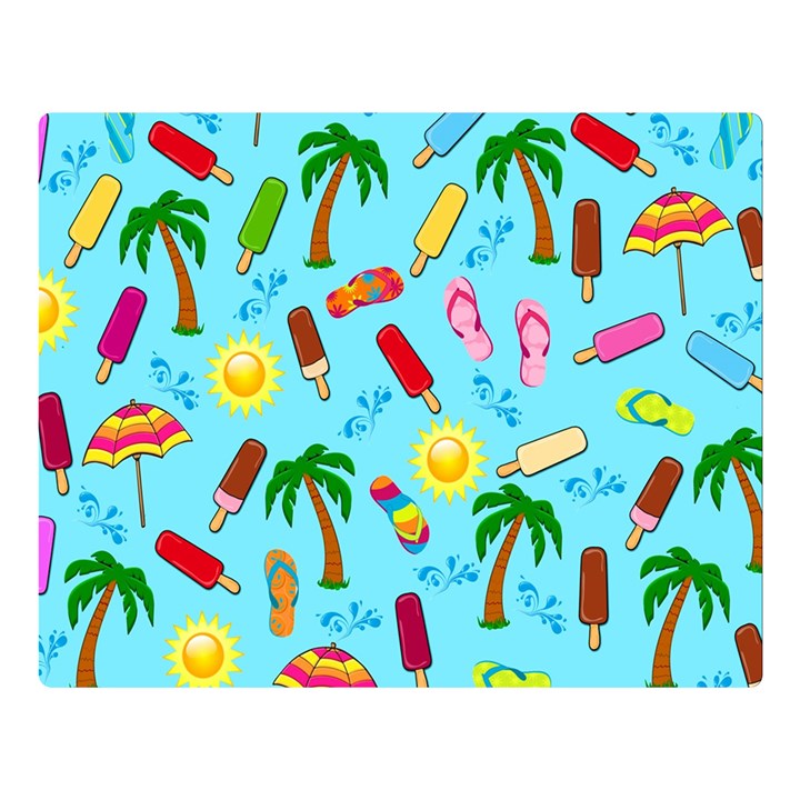 Beach Pattern Double Sided Flano Blanket (Large) 