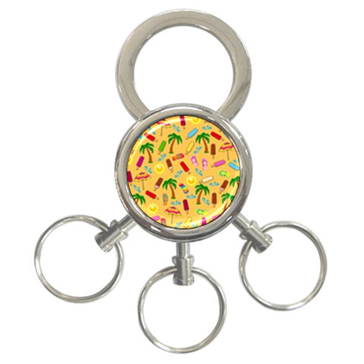 Beach Pattern 3-Ring Key Chains