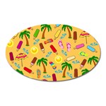 Beach Pattern Oval Magnet Front