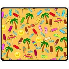 Beach Pattern Fleece Blanket (medium)  by Valentinaart