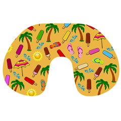 Beach Pattern Travel Neck Pillows by Valentinaart