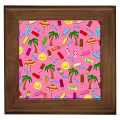 Beach Pattern Framed Tiles by Valentinaart