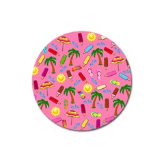 Beach Pattern Magnet 3  (round) by Valentinaart