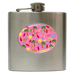 Beach Pattern Hip Flask (6 Oz) by Valentinaart