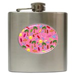 Beach Pattern Hip Flask (6 oz) Front