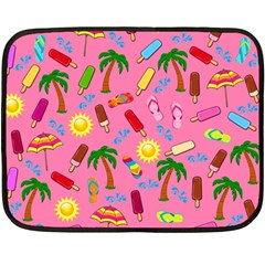 Beach Pattern Fleece Blanket (mini) by Valentinaart