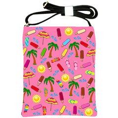 Beach Pattern Shoulder Sling Bags by Valentinaart