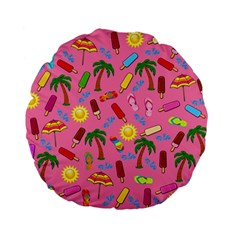 Beach Pattern Standard 15  Premium Flano Round Cushions by Valentinaart